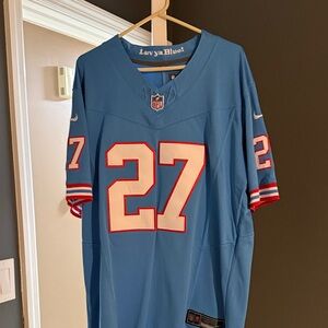NFL Blue Jersey with Red and White Details